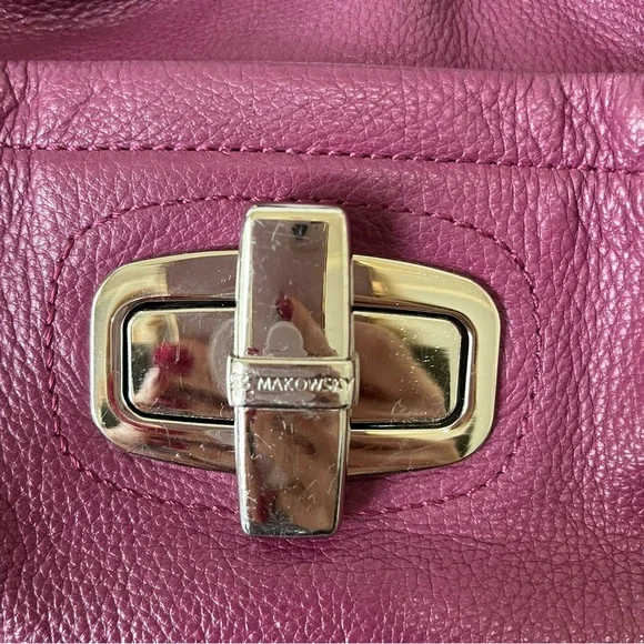 B. Makowsky Purple Leather Hobo Shoulder Bag - Picture 2 of 13